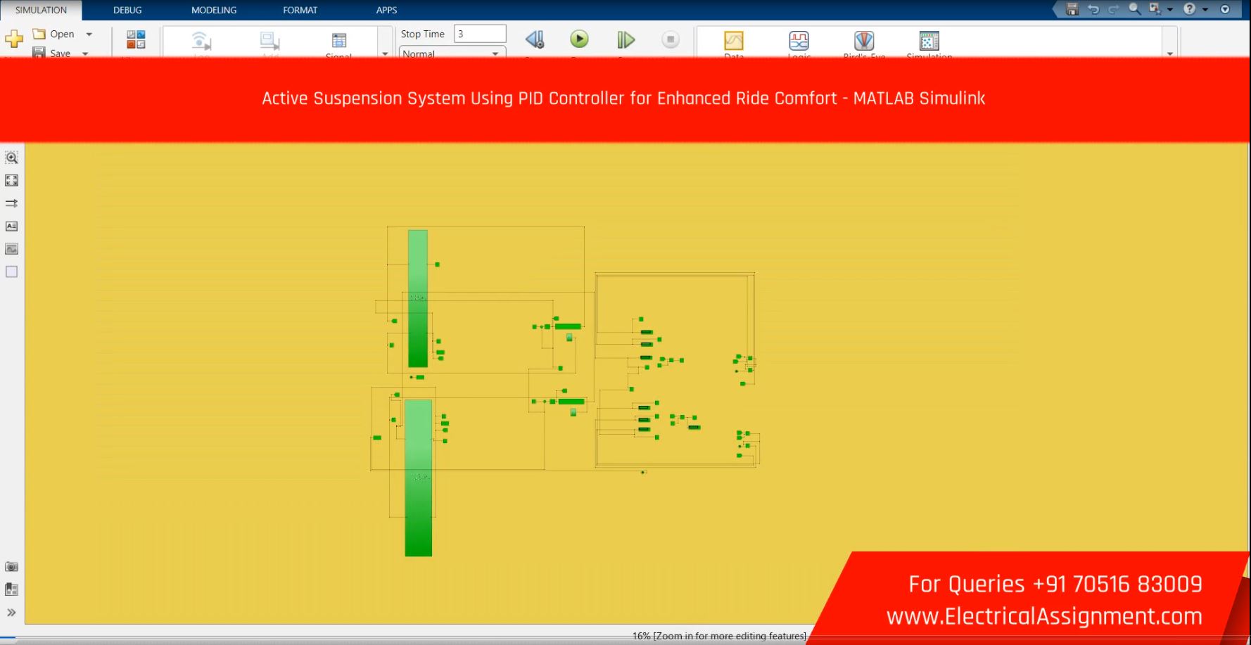 Active Suspension System Using PID Controller for Enhanced Ride Comfort - MATLAB Simulink screenshot 7